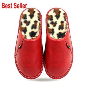 Women's Closed Toe House Slippers, Faux Fur Lined, Water-Resistant